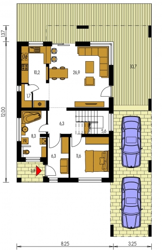 Mirror image | Floor plan of ground floor - CUBER 10